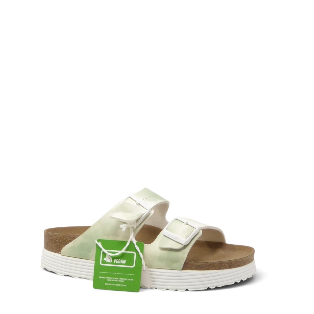 Papillio by Birkenstock Women Sandals Green Vegan Arizona Platform 41 / 10